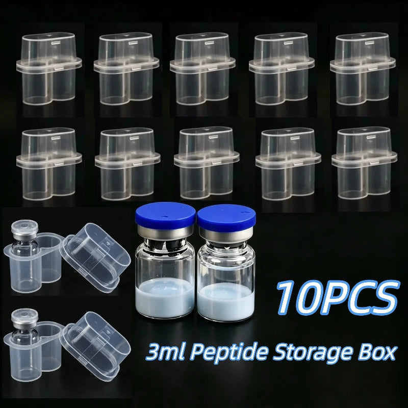10PCS Mini Vial Case 3Ml Peptide Storage Box Injection Vial Holder Peptide Freezer Storage Case Refrigerator Peptide Container