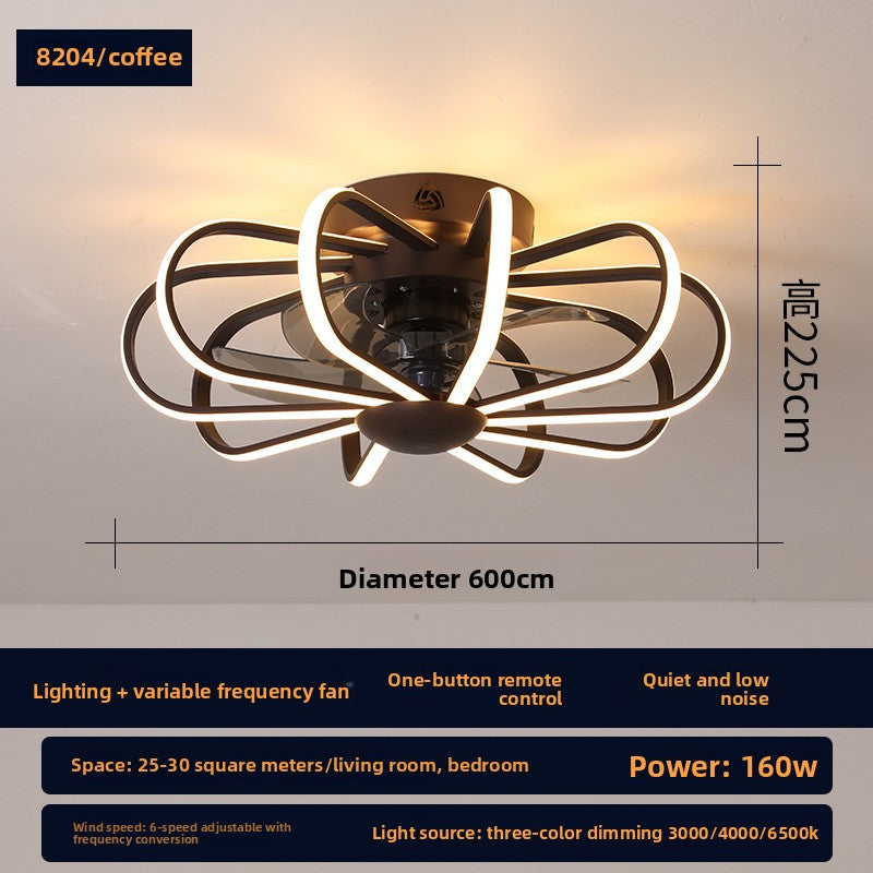 Invisible Blade Ceiling Fan Lamp with LED Light